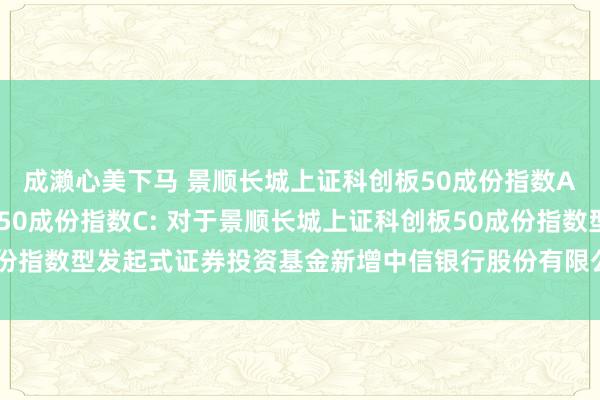 成濑心美下马 景顺长城上证科创板50成份指数A，景顺长城上证科创板50成份指数C: 对于景顺长城上证科创板50成份指数型发起式证券投资基金新增中信银行股份有限公司为销售机构的公告