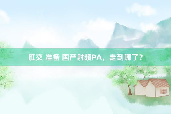 肛交 准备 国产射频PA，走到哪了？