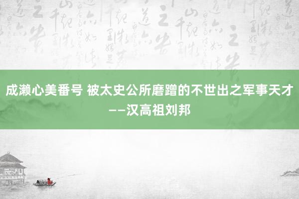 成濑心美番号 被太史公所磨蹭的不世出之军事天才——汉高祖刘邦