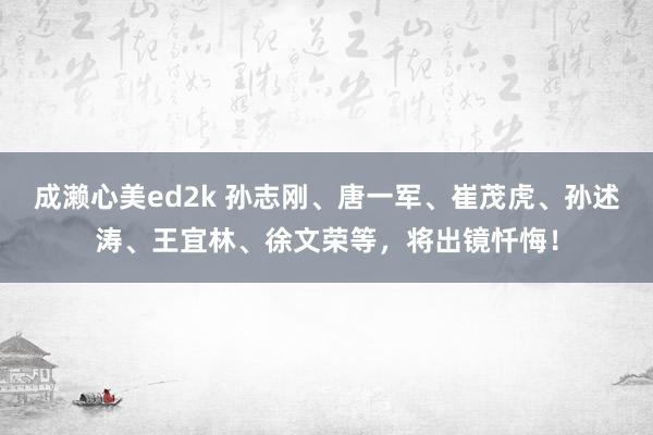 成濑心美ed2k 孙志刚、唐一军、崔茂虎、孙述涛、王宜林、徐文荣等，将出镜忏悔！
