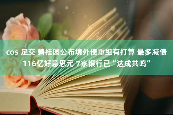 cos 足交 碧桂园公布境外债重组有打算 最多减债116亿好意思元 7家银行已“达成共鸣”