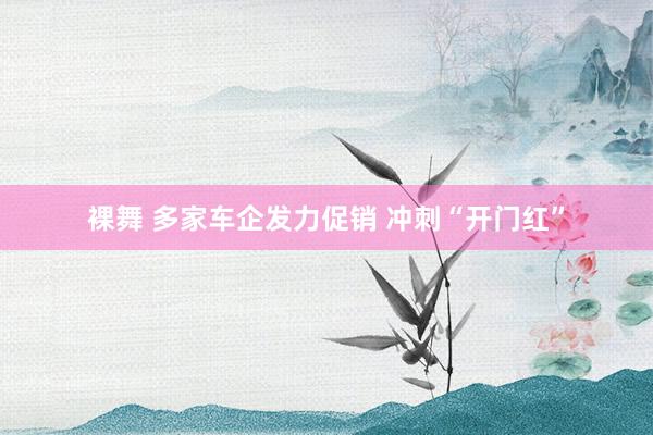 裸舞 多家车企发力促销 冲刺“开门红”