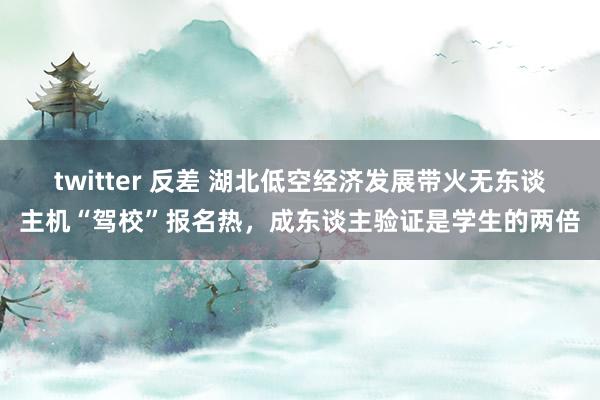 twitter 反差 湖北低空经济发展带火无东谈主机“驾校”报名热，成东谈主验证是学生的两倍