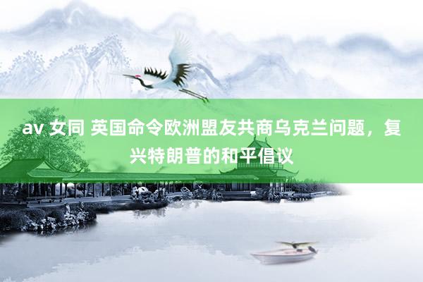 av 女同 英国命令欧洲盟友共商乌克兰问题，复兴特朗普的和平倡议