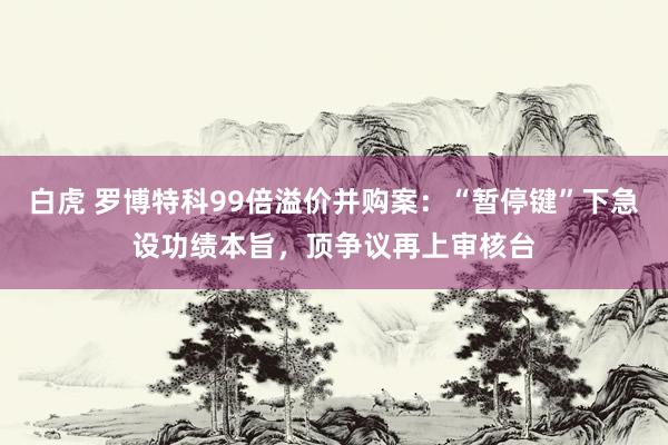 白虎 罗博特科99倍溢价并购案：“暂停键”下急设功绩本旨，顶争议再上审核台