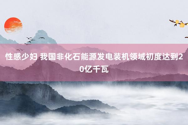 性感少妇 我国非化石能源发电装机领域初度达到20亿千瓦