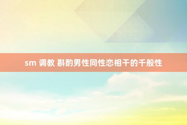 sm 调教 斟酌男性同性恋相干的千般性