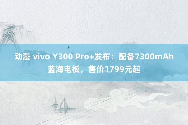 动漫 vivo Y300 Pro+发布：配备7300mAh蓝海电板，售价1799元起