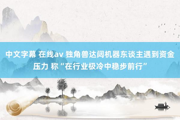 中文字幕 在线av 独角兽达闼机器东谈主遇到资金压力 称“在行业极冷中稳步前行”