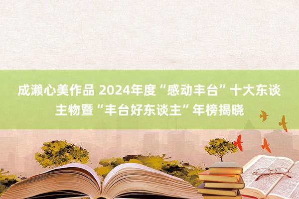 成濑心美作品 2024年度“感动丰台”十大东谈主物暨“丰台好东谈主”年榜揭晓