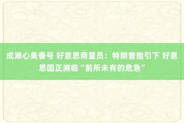 成濑心美番号 好意思商量员：特朗普指引下 好意思国正濒临“前所未有的危急”