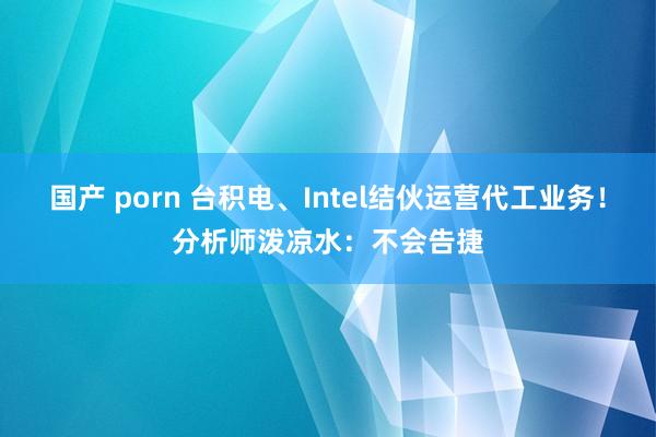 国产 porn 台积电、Intel结伙运营代工业务！分析师泼凉水：不会告捷
