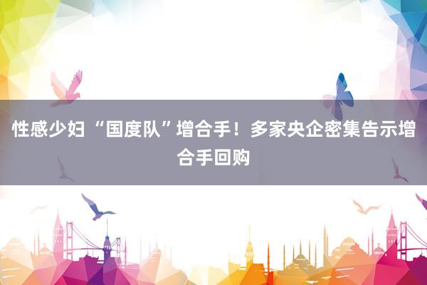 性感少妇 “国度队”增合手！多家央企密集告示增合手回购