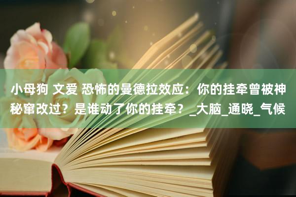 小母狗 文爱 恐怖的曼德拉效应：你的挂牵曾被神秘窜改过？是谁动了你的挂牵？_大脑_通晓_气候