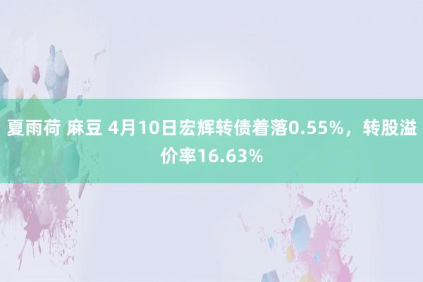 夏雨荷 麻豆 4月10日宏辉转债着落0.55%，转股溢价率16.63%