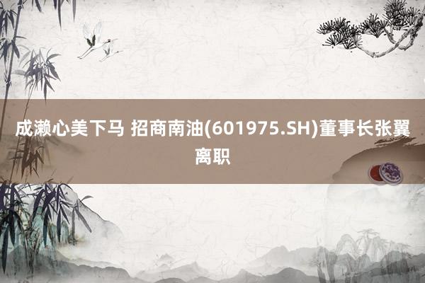 成濑心美下马 招商南油(601975.SH)董事长张翼离职