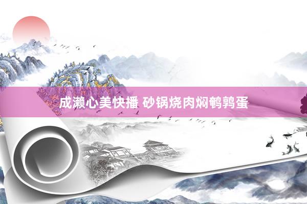 成濑心美快播 砂锅烧肉焖鹌鹑蛋