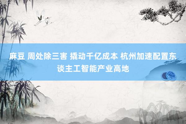 麻豆 周处除三害 撬动千亿成本 杭州加速配置东谈主工智能产业高地