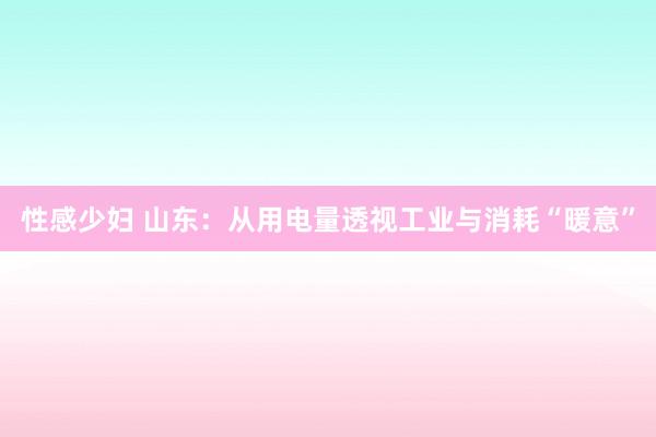 性感少妇 山东：从用电量透视工业与消耗“暖意”