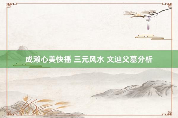 成濑心美快播 三元风水 文辿父墓分析