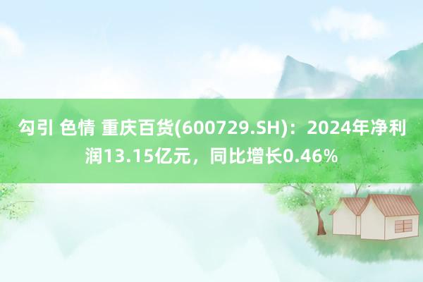 勾引 色情 重庆百货(600729.SH)：2024年净利润13.15亿元，同比增长0.46%