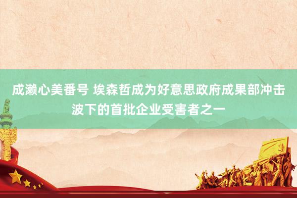 成濑心美番号 埃森哲成为好意思政府成果部冲击波下的首批企业受害者之一