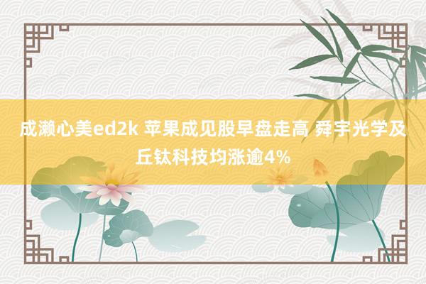 成濑心美ed2k 苹果成见股早盘走高 舜宇光学及丘钛科技均涨逾4%