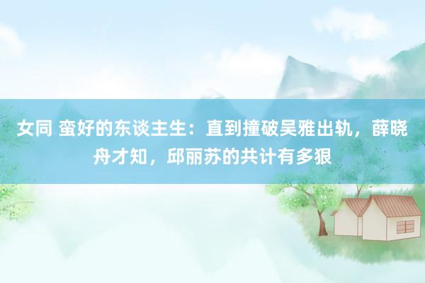 女同 蛮好的东谈主生：直到撞破吴雅出轨，薛晓舟才知，邱丽苏的共计有多狠
