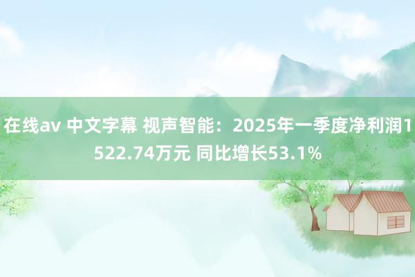 在线av 中文字幕 视声智能：2025年一季度净利润1522.74万元 同比增长53.1%