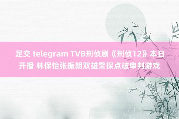 足交 telegram TVB刑侦剧《刑侦12》本日开播 林保怡张振朗双雄警探点破审判游戏