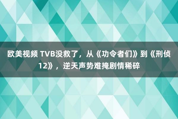 欧美视频 TVB没救了，从《功令者们》到《刑侦12》，逆天声势难掩剧情稀碎