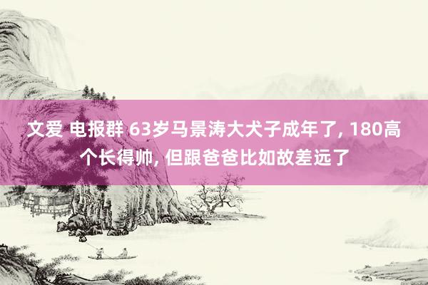 文爱 电报群 63岁马景涛大犬子成年了， 180高个长得帅， 但跟爸爸比如故差远了