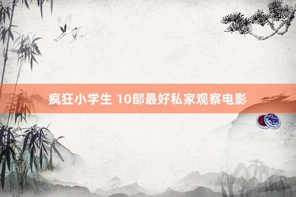 疯狂小学生 10部最好私家观察电影